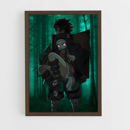 demon-slayer-7 cadre Bois foncé