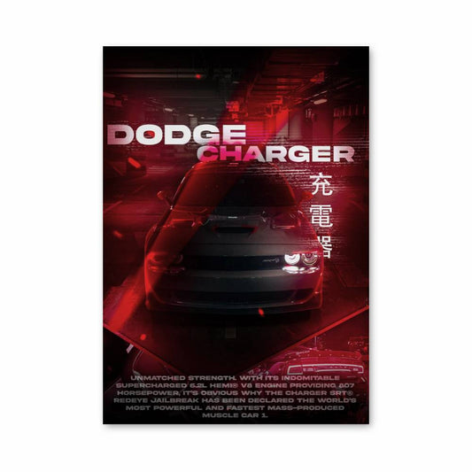 Poster Dodge Charger Rouge