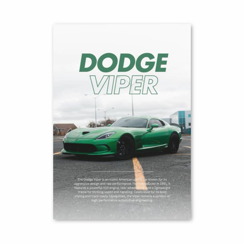 Poster Dodge Viper verte