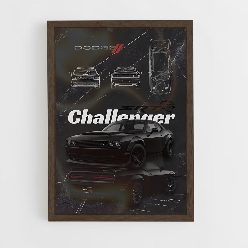 dodge-3 cadre Bois foncé