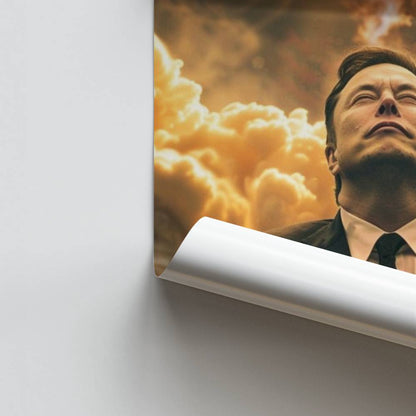 Póster Elon Musk Cohete