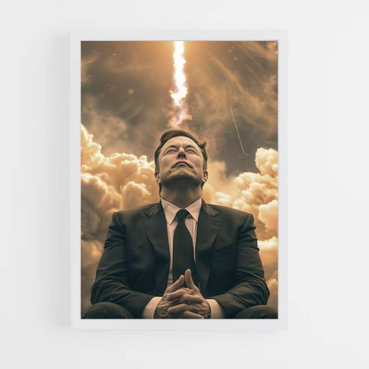 Póster Elon Musk Cohete