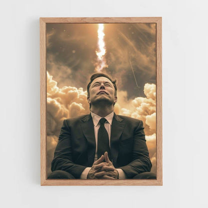 Póster Elon Musk Cohete