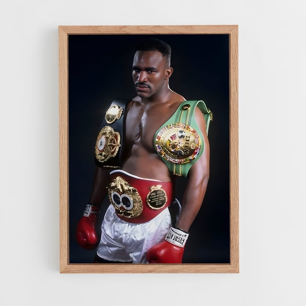 evender-holyfield-5 cadre Bois clair