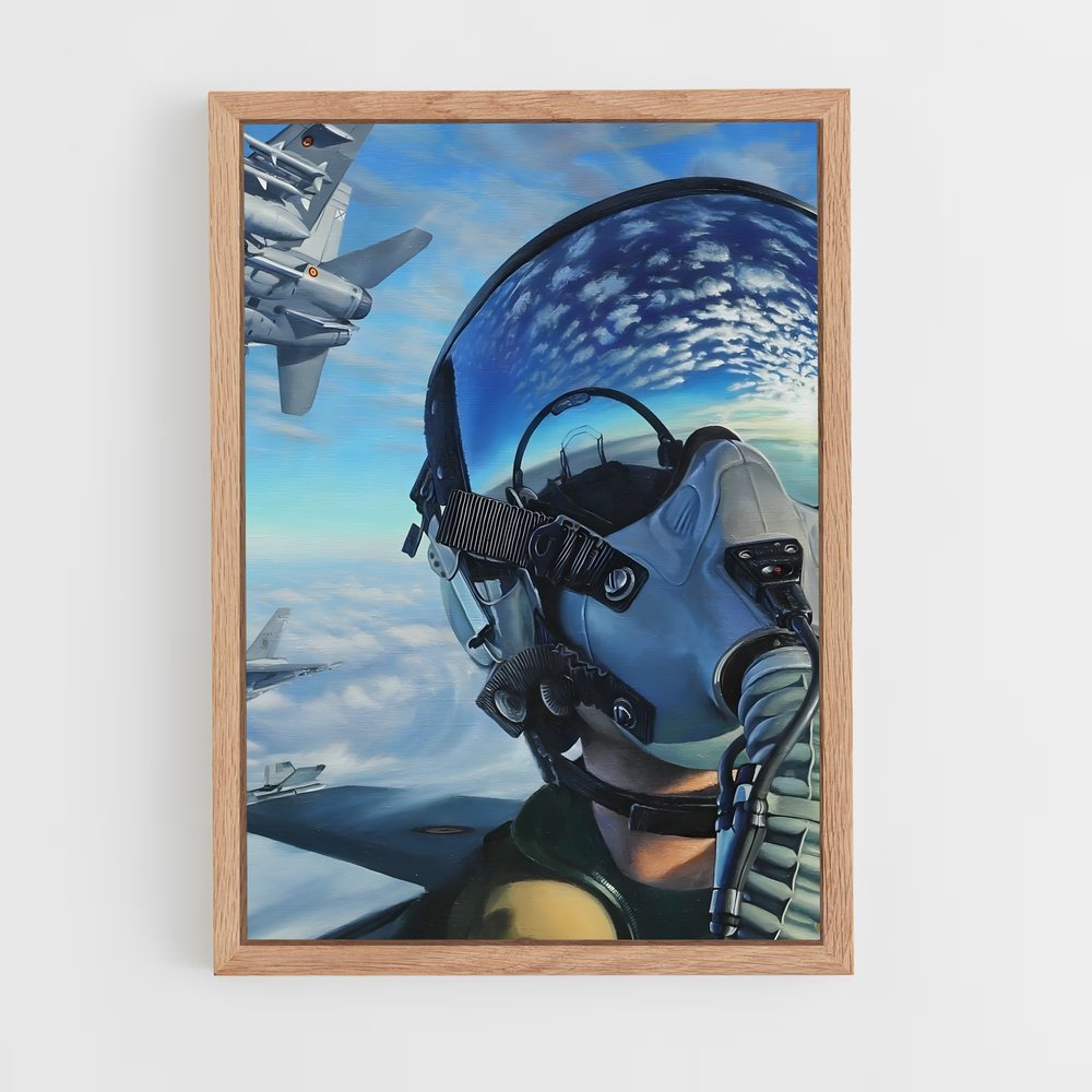 fighter-pilot-1 cadre Bois clair