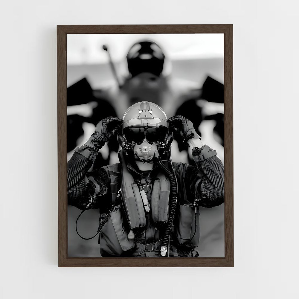 fighter-pilot-4 cadre Bois foncé