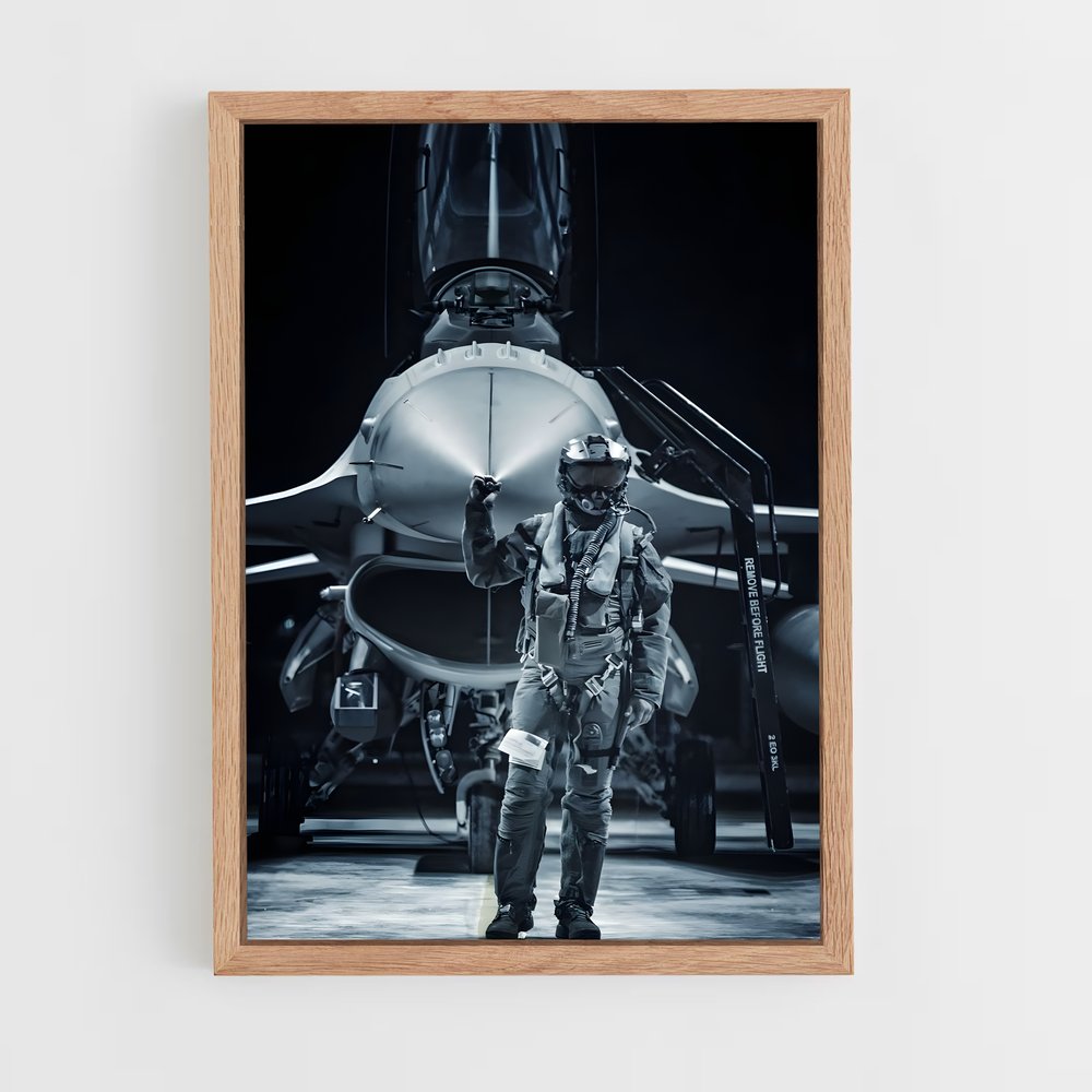 fighter-pilot-5 cadre Bois clair