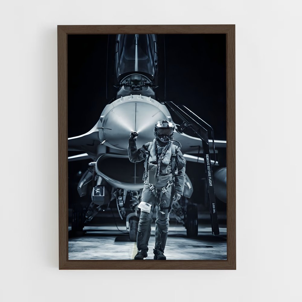 fighter-pilot-5 cadre Bois foncé