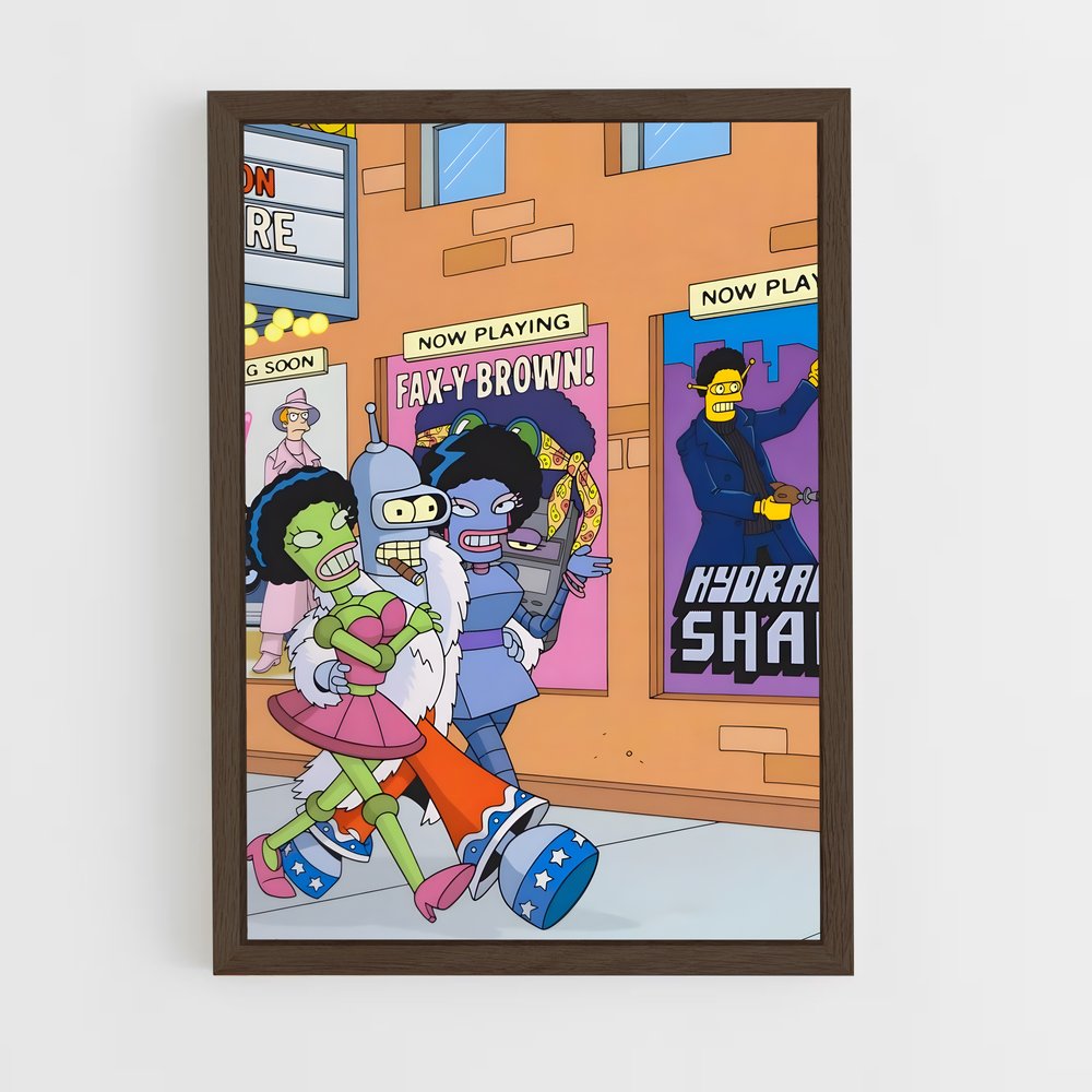 futurama-6 cadre Bois foncé