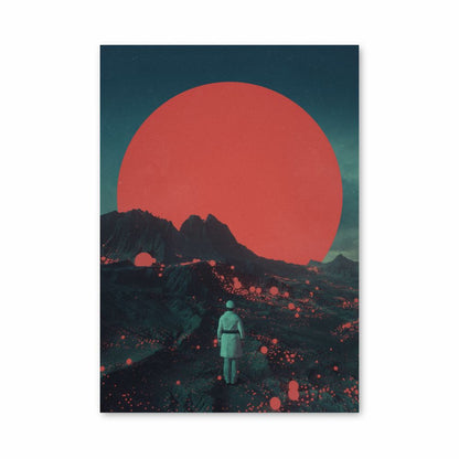 Póster Rojo futurista