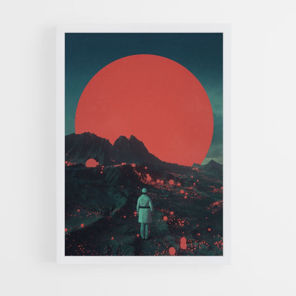 Póster Rojo futurista