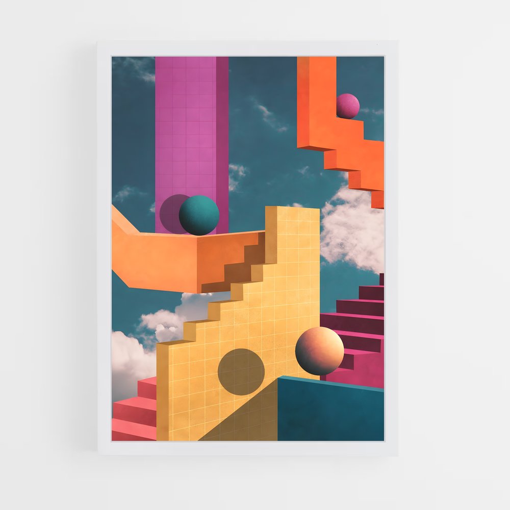 geometric-4 cadre Blanc