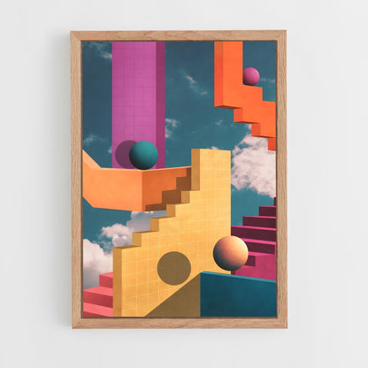 geometric-4 cadre Bois clair