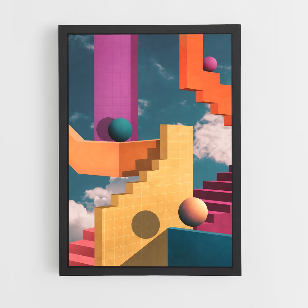 geometric-4 cadre Noir