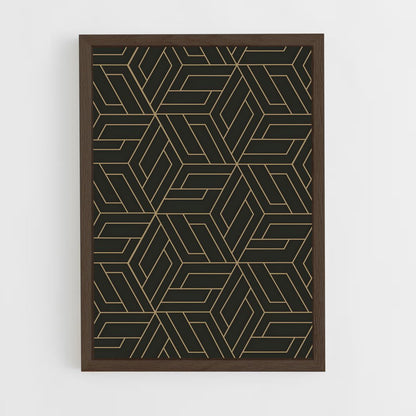 geometric-7 cadre Bois foncé