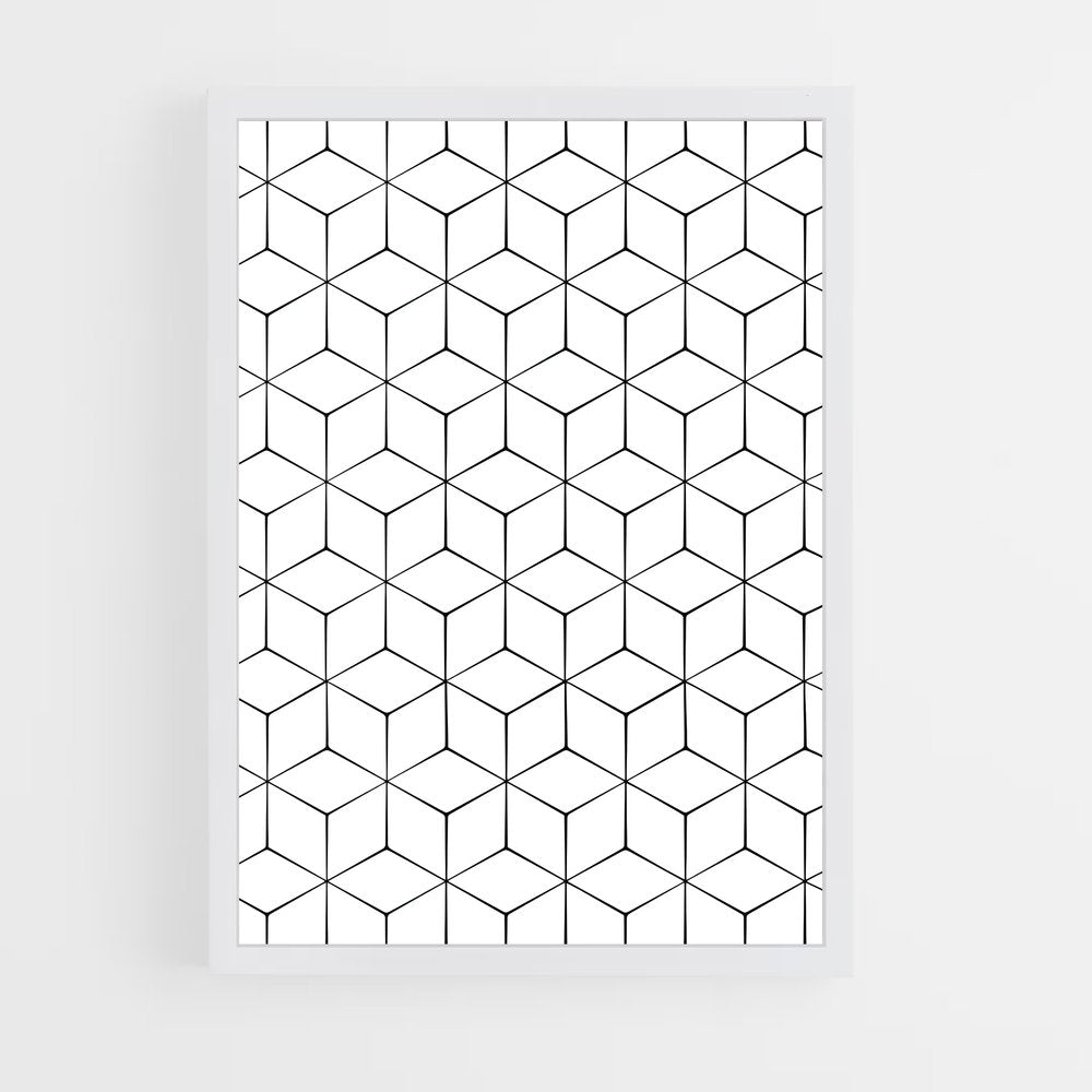 geometric-9 cadre Blanc