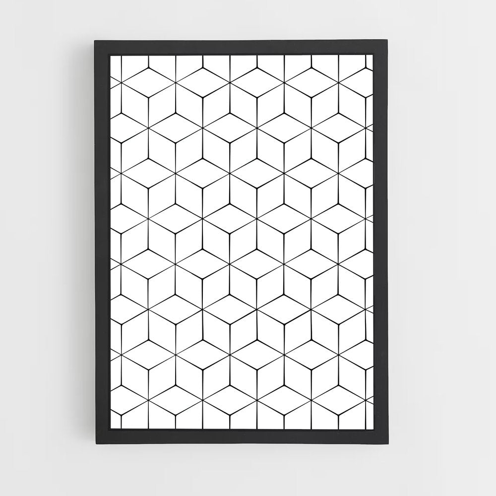 geometric-9 cadre Noir