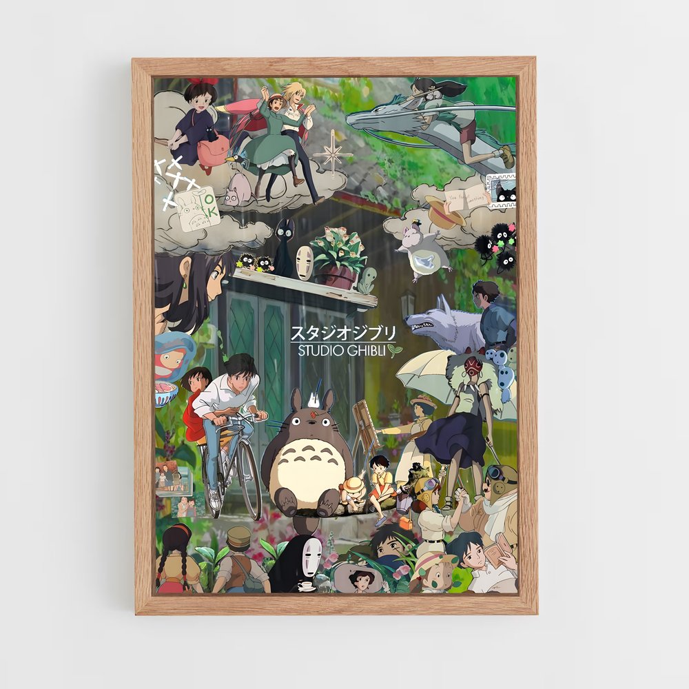 ghibli-12 cadre Bois clair