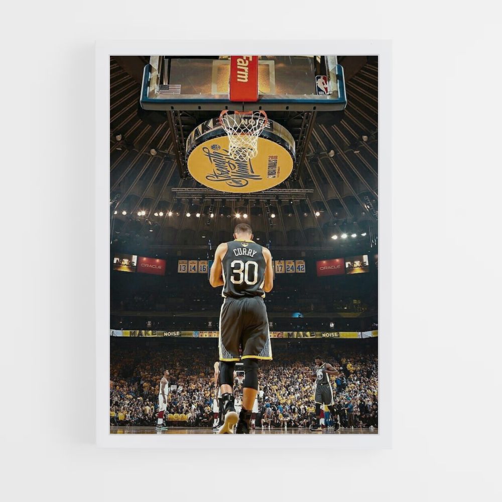 Póster Golden State Warrior Negro