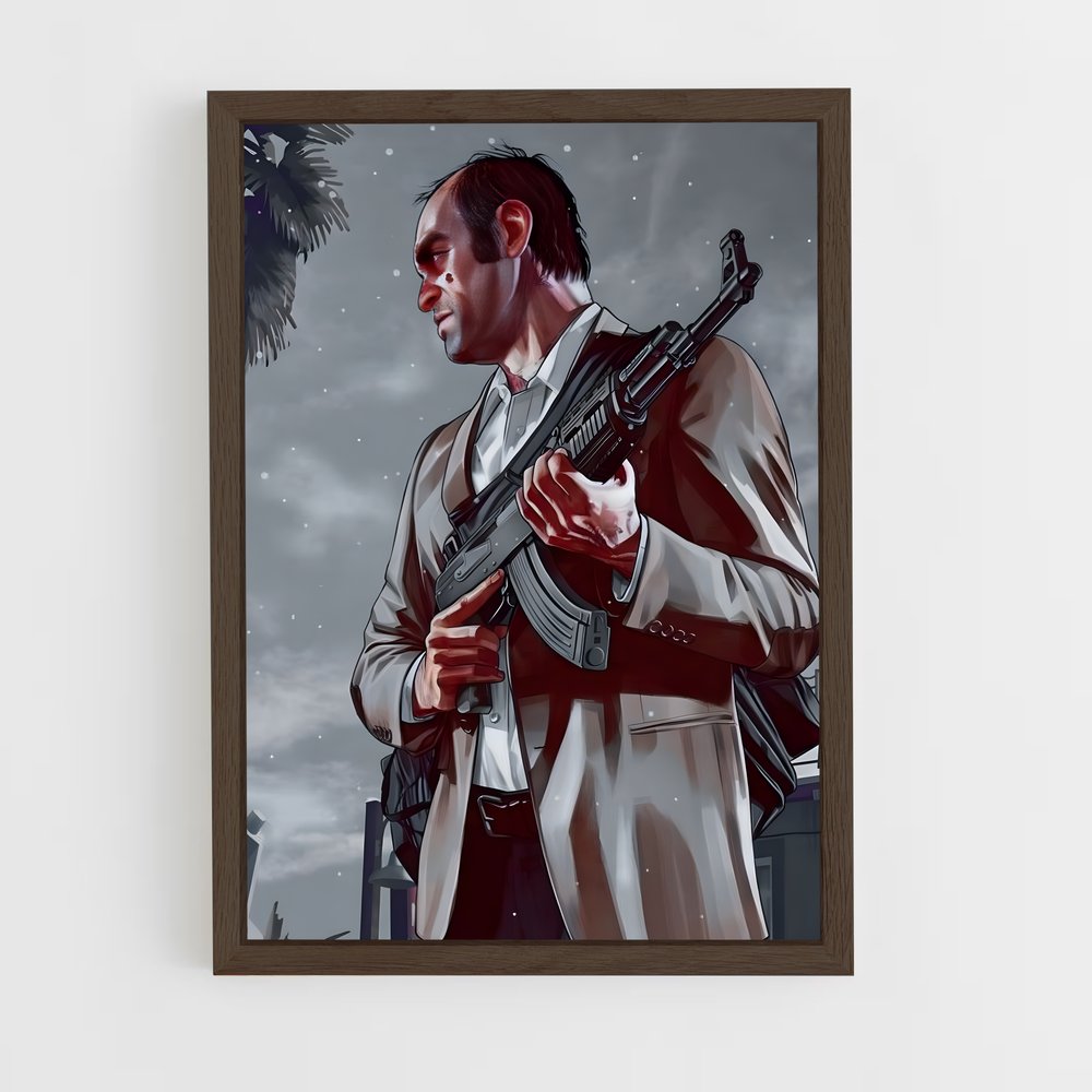 gta-v-4 cadre Bois foncé