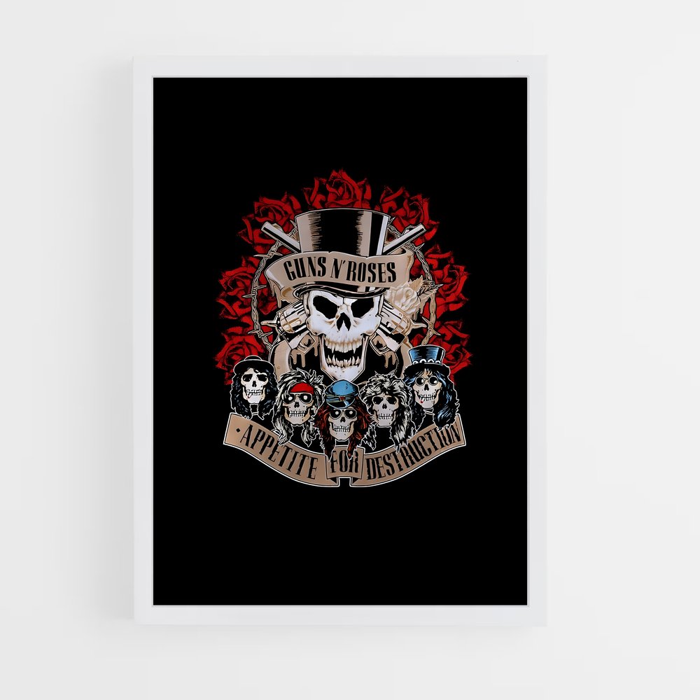 guns-n-roses-14 cadre Blanc