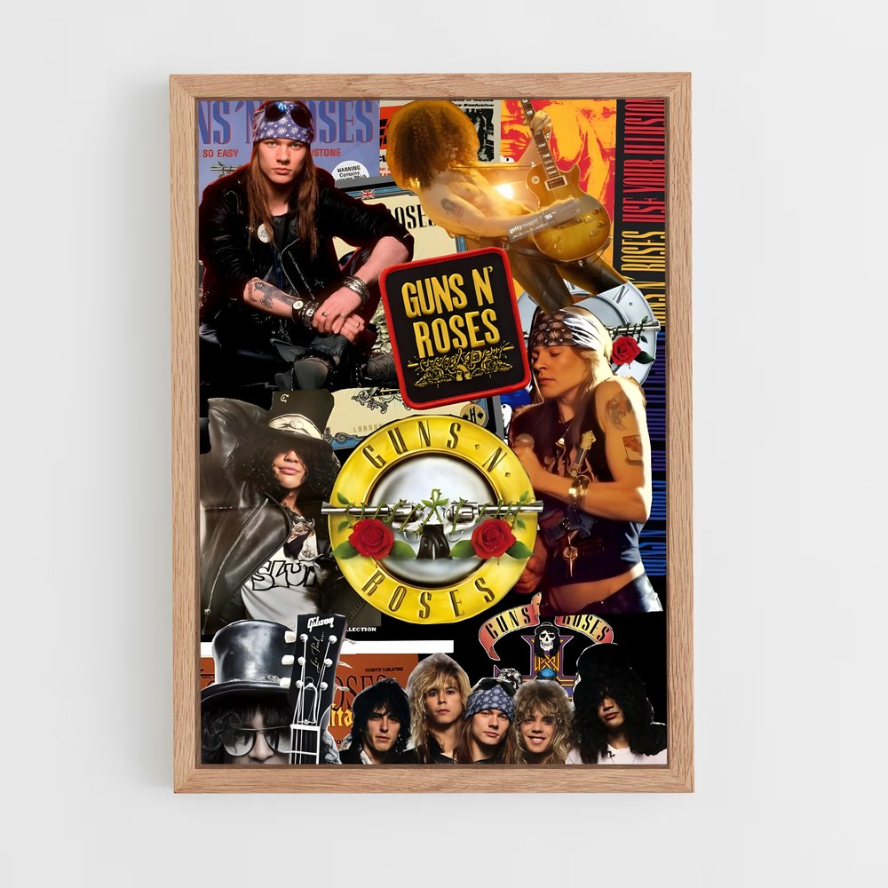 guns-n-roses-16 cadre Bois clair