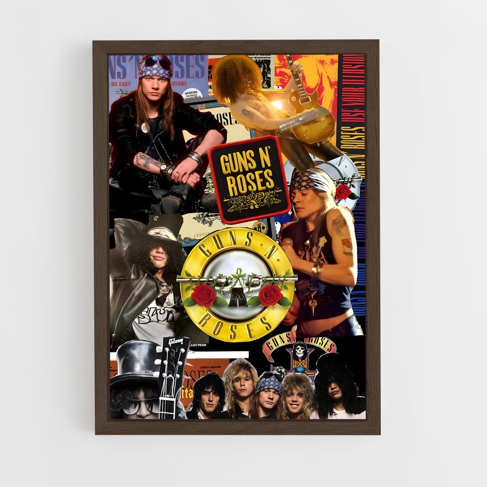 guns-n-roses-16 cadre Bois foncé