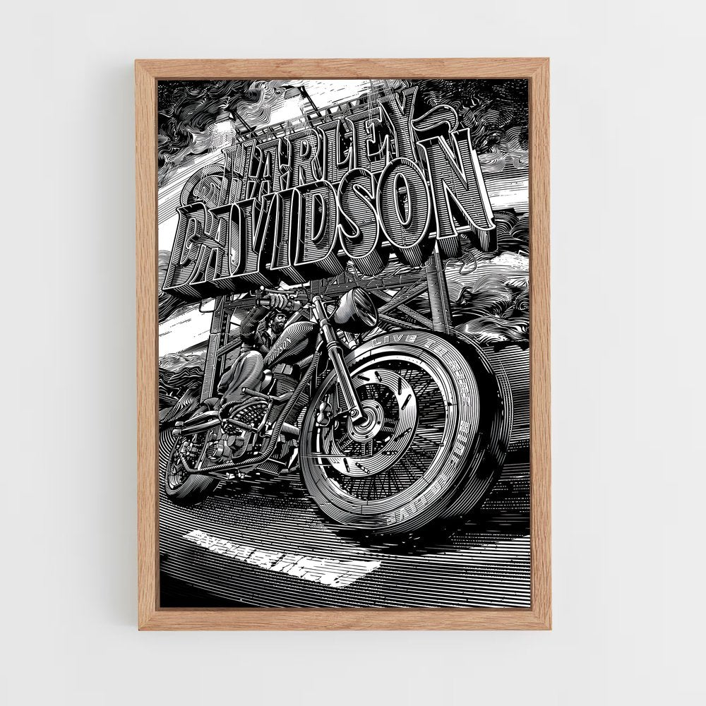 harley-davidson-8 cadre Bois clair