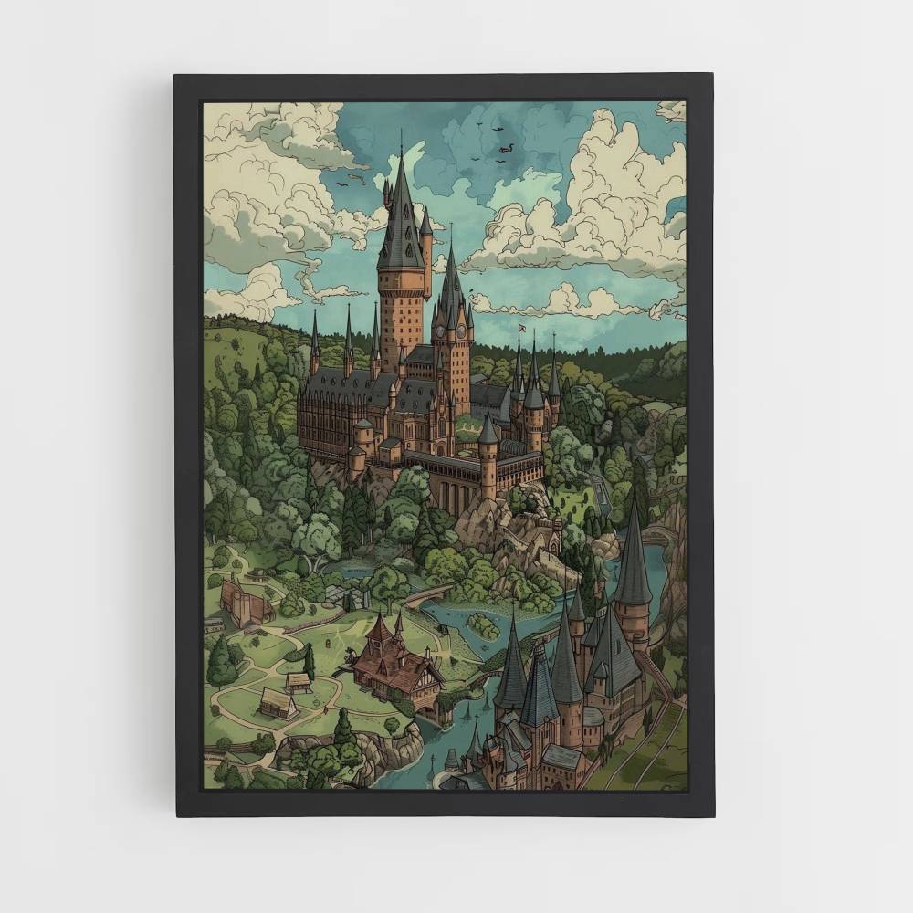 Póster Hogwarts Dibujo