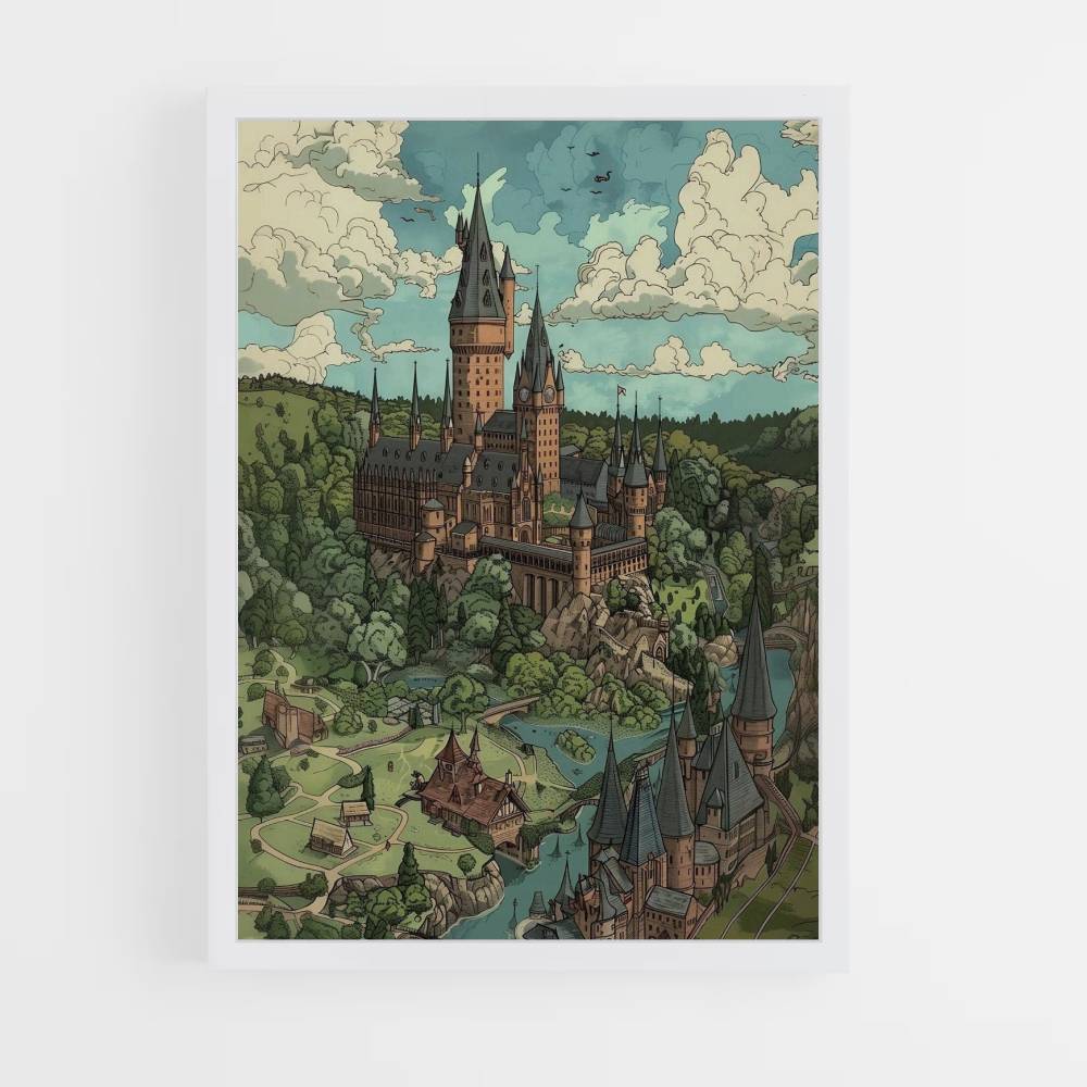 Póster Hogwarts Dibujo