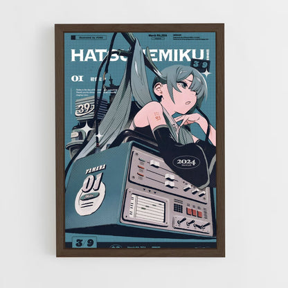 hatsune-miku-3 cadre Bois foncé
