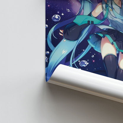 Póster Hatsune Miku Azul