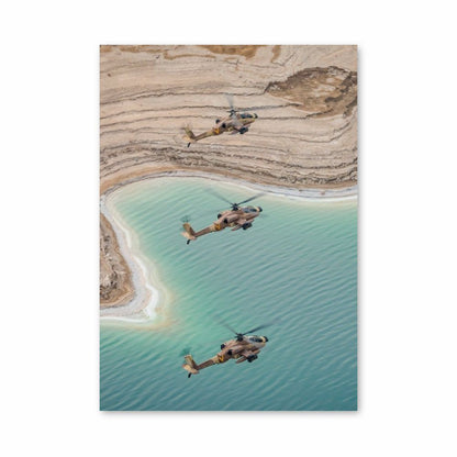 Póster Helicópteros Desierto