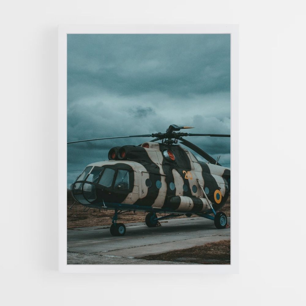 Helicóptero de camuflaje Póster