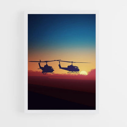 Helicóptero estético Póster