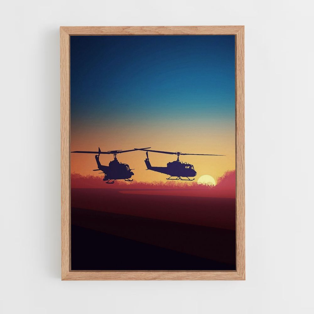 Helicóptero estético Póster