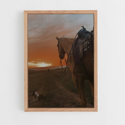 horse-3 cadre Bois clair
