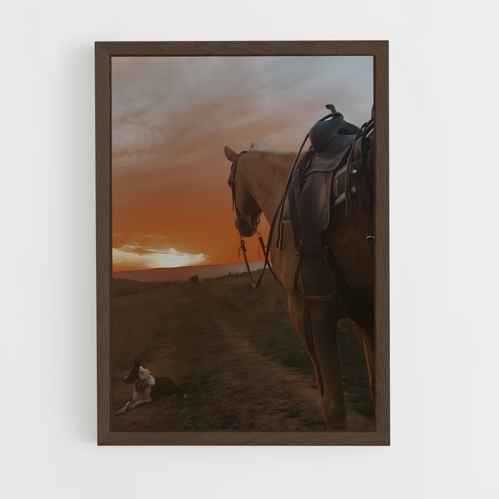 horse-3 cadre Bois foncé