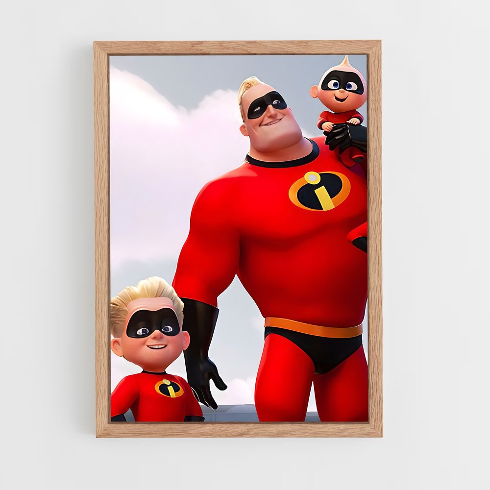 incredibles-10 cadre Bois clair