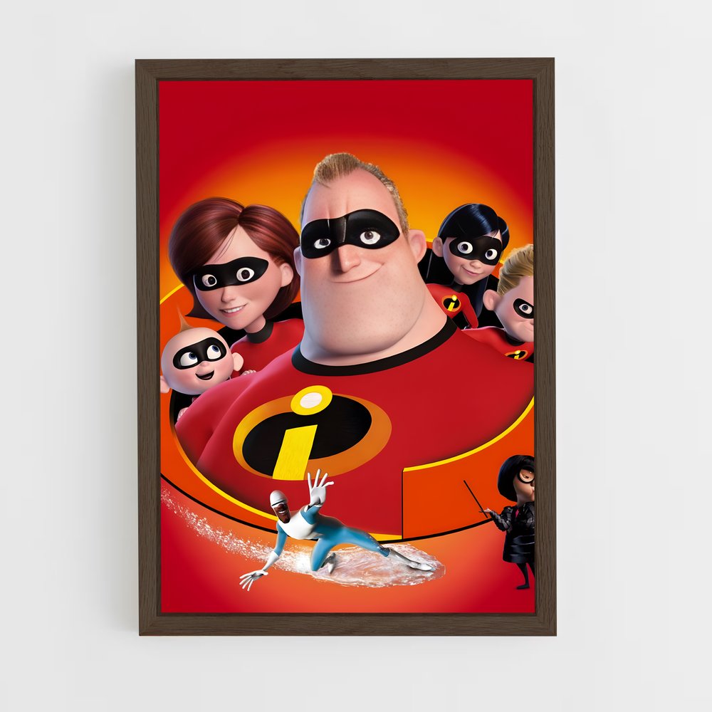 incredibles-8 cadre Bois foncé