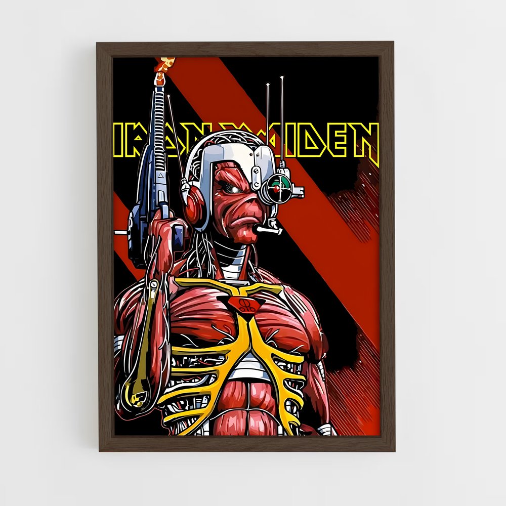 iron-maiden-12 cadre Bois foncé