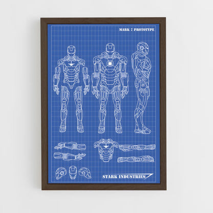 iron-man-5 cadre Bois foncé