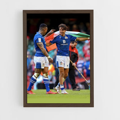 italia-rugby-2 cadre Bois foncé