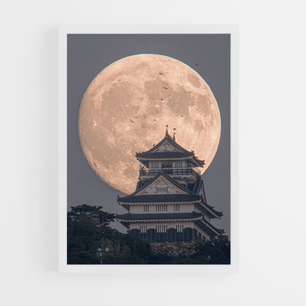 Póster Japón Templo Luna