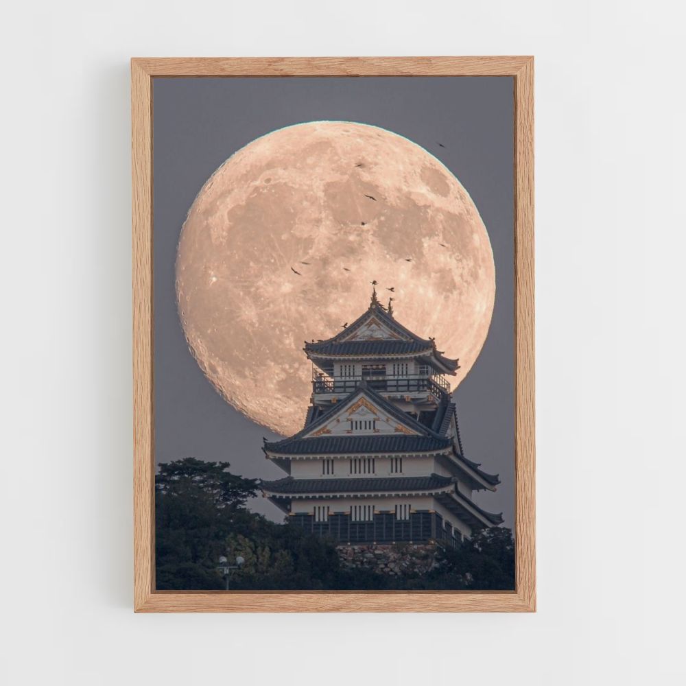 Póster Japón Templo Luna