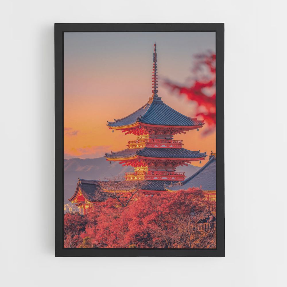 Póster Templo soleado de Japón