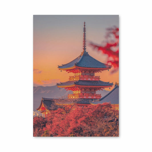 Póster Templo soleado de Japón