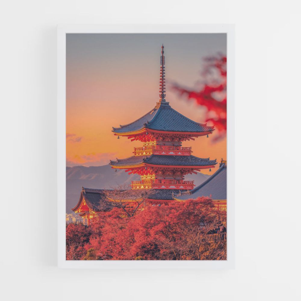 Póster Templo soleado de Japón