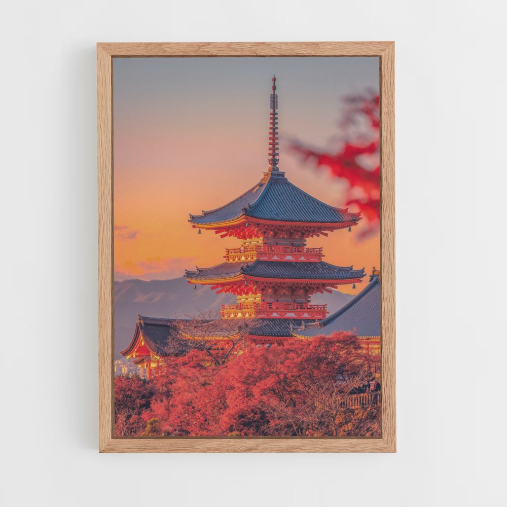 Póster Templo soleado de Japón