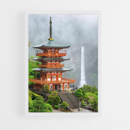 Póster Cascada del templo de Japón